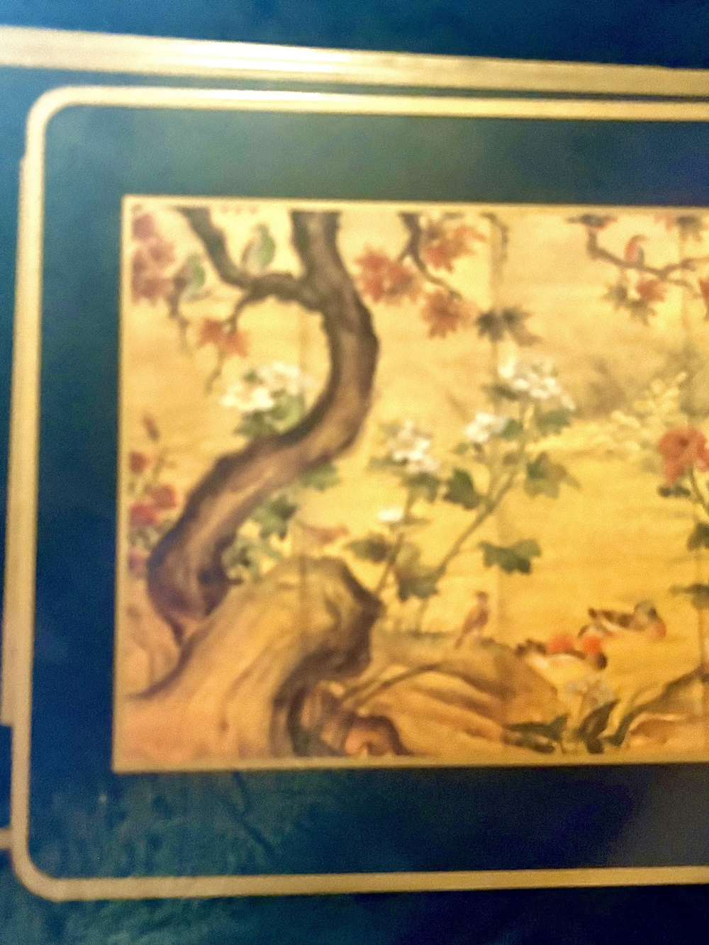 Pimpernel Teal and Gold Botanical Panel Wall Art